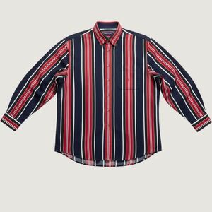 Vtg Western Striped Nautica Classic Fit 90s Button Down Long Sleeve Shirt Men XL